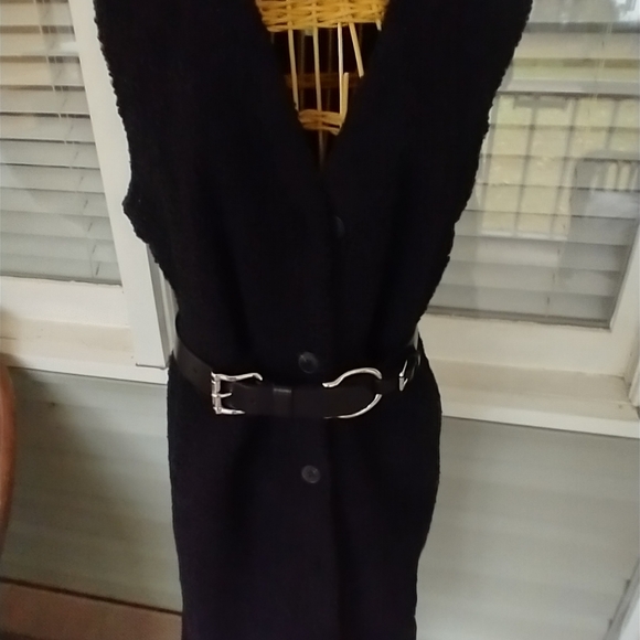 Coat/Duster Vest Curly Sherpa Style Button front Duster Vest - Picture 3 of 14